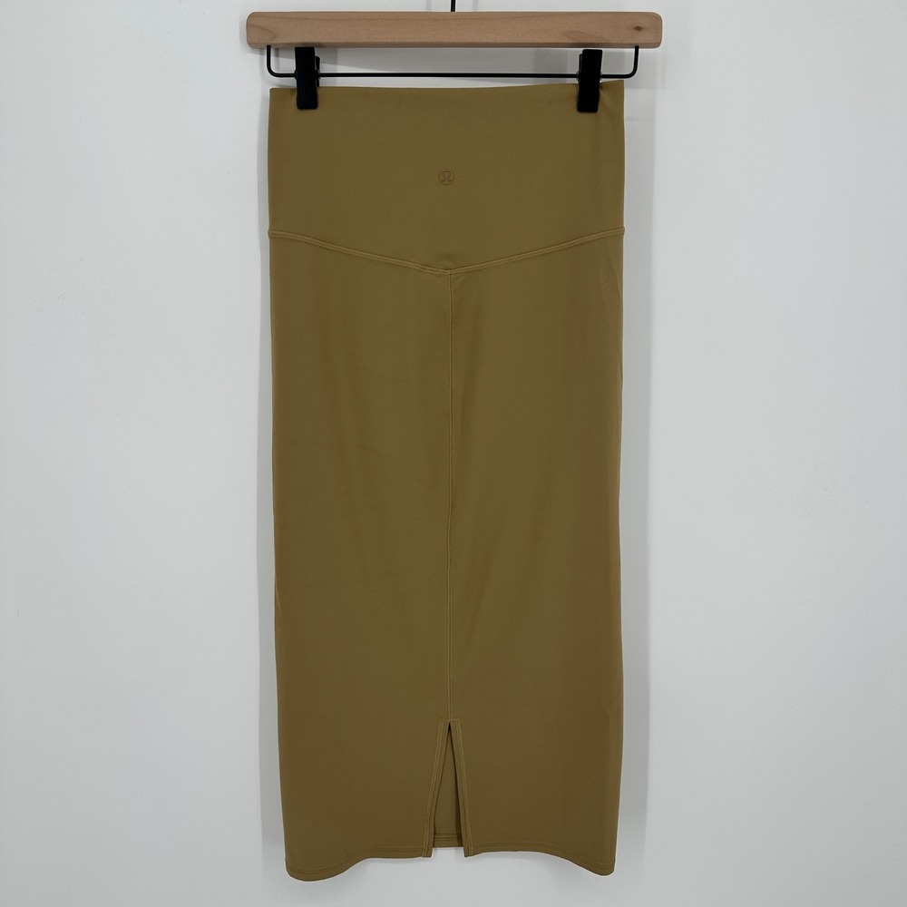 Lululemon Nulu Slim-Fit High-Rise Skirt 6 Filbert Tan Stretch Athleisure Neutral - Picture 4 of 8